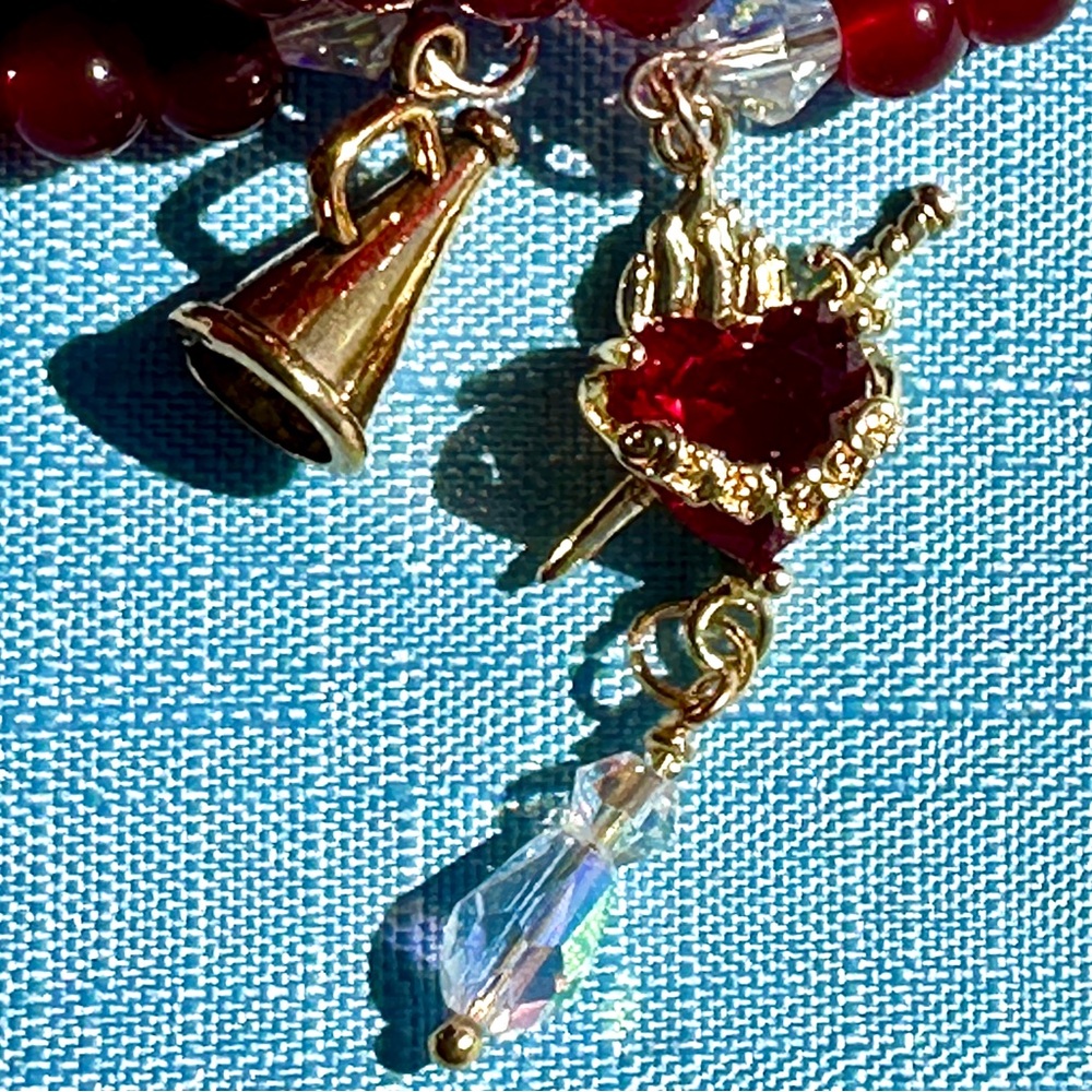 The Fate of Ophelia theme Heart Pendant set Earrings Coil Bracelet Taylor Swift - Picture 5 of 6